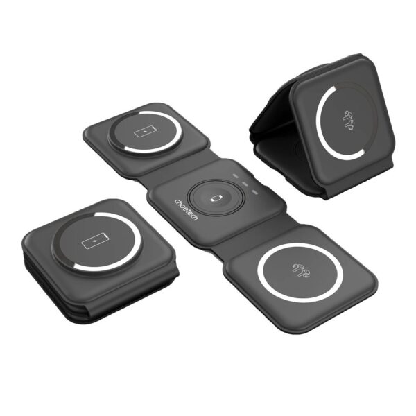 Choetech 3-in-1 Foldable Magnetic Wireless Charging Station T588-F