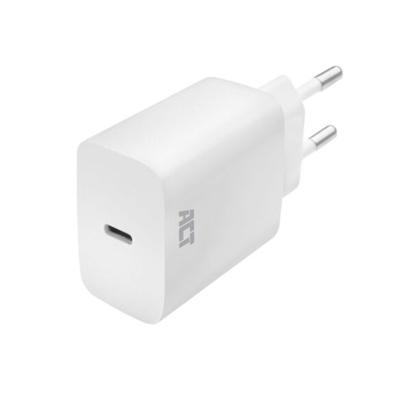 ACT AC2100 USB-C Telefoon/Tablet Lader | 1-poort | 20W | Power Delivery | Snellader | Android/IOS | Wit