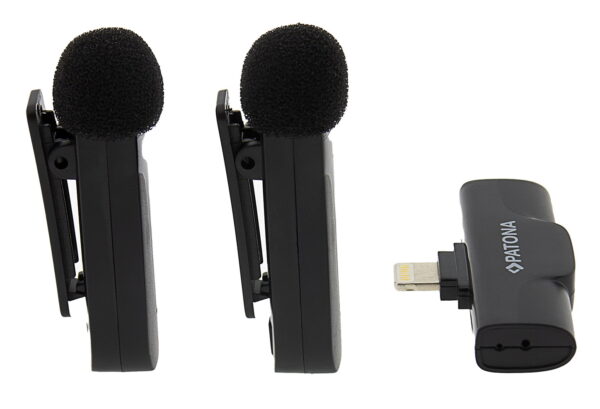 Patona 2.4 GHz Lavalier microfoon set draadloos - voor Apple iPhone (Lightning)