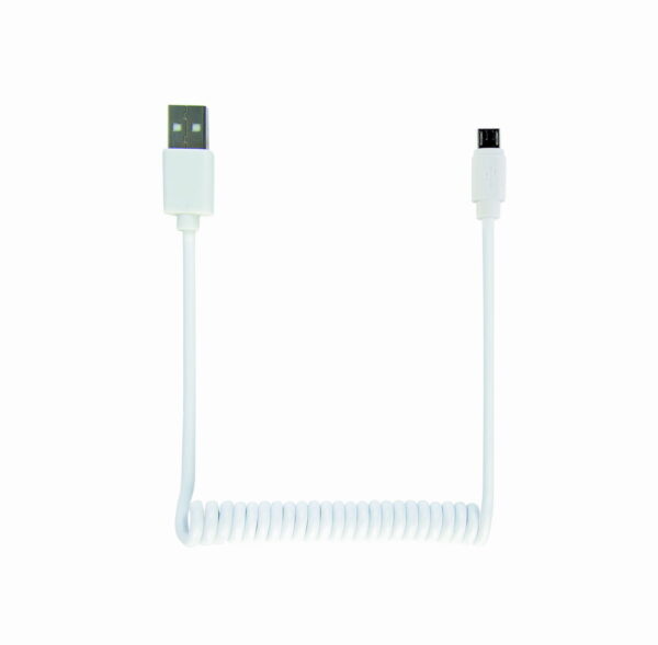 USB spiraal-kabel (A/MicroB), 1,8 m