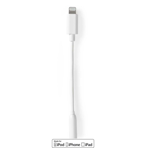 Lightning Adapter | Apple Lightning 8-Pins | 3,5 mm Female | Vernikkeld | 0.10 m | Rond | TPE | Wit