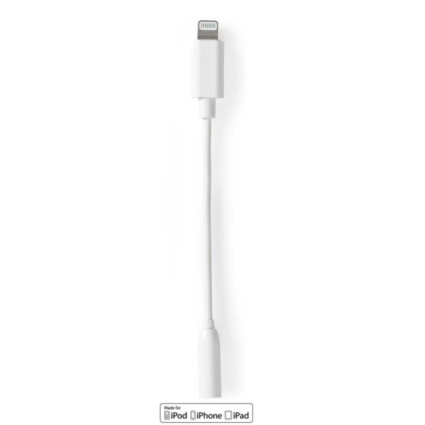 Lightning Adapter | Apple Lightning 8-Pins | 3,5 mm Female | Vernikkeld | 0.10 m | Rond | TPE | Grijs | Polybag