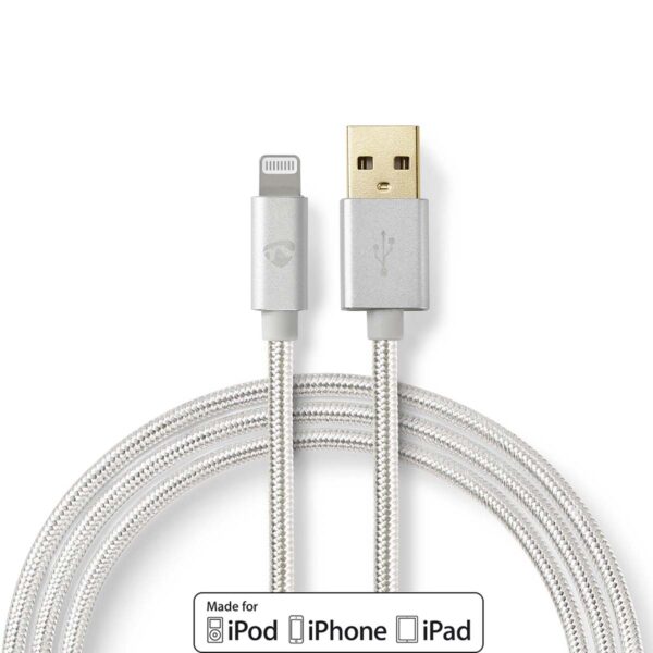 Kabel voor Synchroniseren en Opladen | Verguld 1,0 m | USB A Male naar 8-pens Lightning Male-Kabel | Geschikt voor Apple-Apparaten