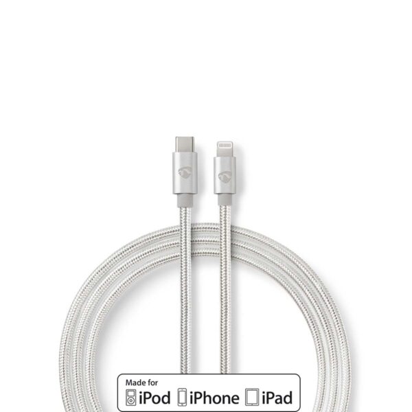 Apple Lightning-Kabel | Apple Lightning 8-Pins Male - USB-C | 2,00 m | Aluminium