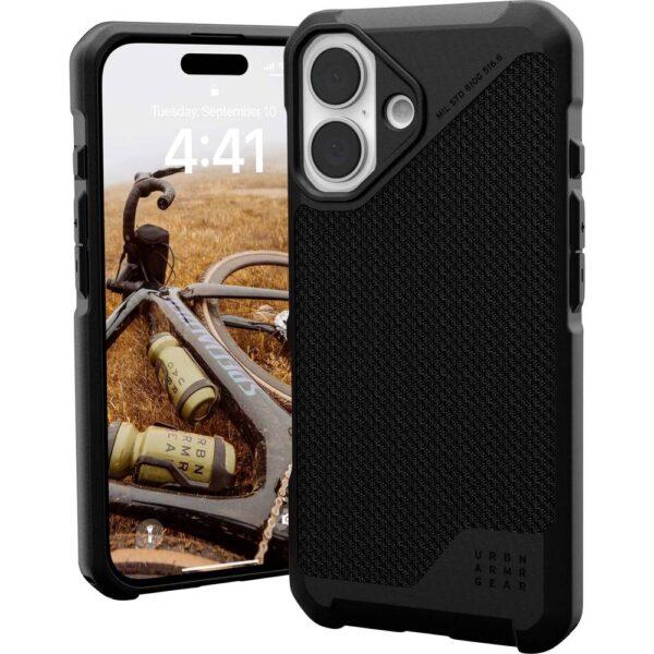 UAG Metropolis LT MagSafe Case Cover Apple iPhone 16 Zwart Stootbestendig