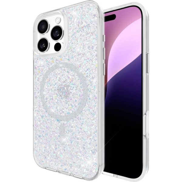 Case-Mate Twinkle Backcover Apple iPhone 16 Pro Max Glittereffect Inductieve lading, MagSafe compatible