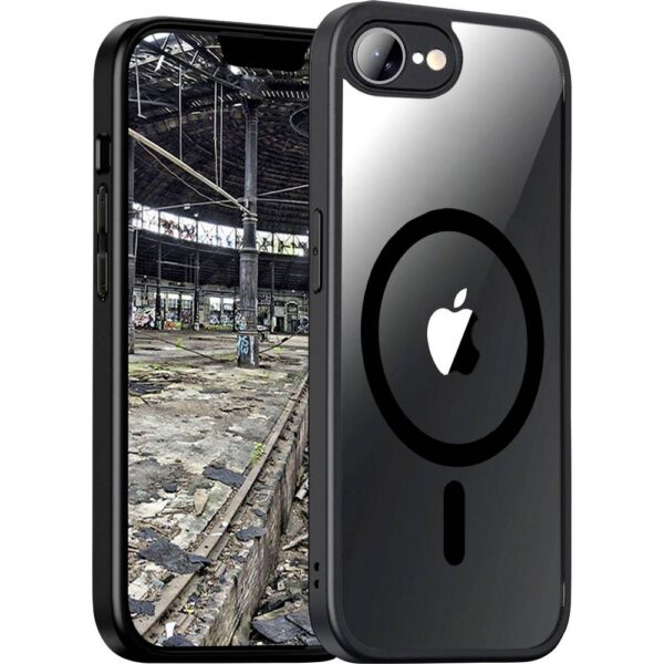 JT Berlin Pankow Hybrid MagSafe Backcover Apple iPhone 16e Zwart, Transparant Inductieve lading, MagSafe compatible, Stootbestendig