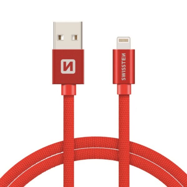 Swissten Swissten Lightning naar USB kabel - Apple Gecertificeerd - 2M - Rood