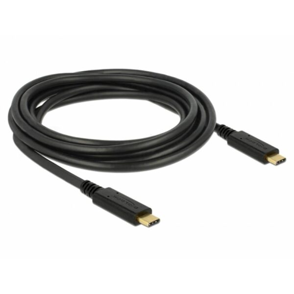 Delock USB-C-kabel USB 2.0 USB-C stekker, USB-C stekker 3.00 m Zwart 83325