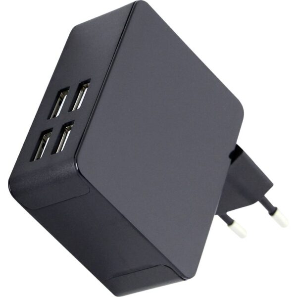 HN Power HNP36-4USB USB-oplader 36 W 4x USB-A Zwart Binnen