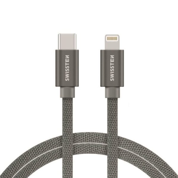 Swissten Swissten Lightning naar USB-C Kabel 1.2M Grijs