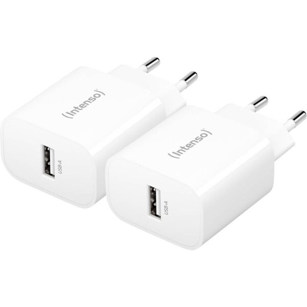 Intenso W5A white double pack USB-C-adapter 5 W USB-A Wit Thuis