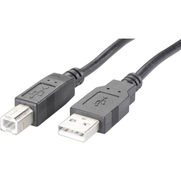 Renkforce USB-kabel USB-A stekker, USB-B stekker 0.50 m Zwart 975107