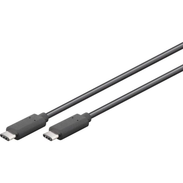 Goobay USB-kabel USB 3.2 Gen1 (USB 3.0 / USB 3.1 Gen1) USB-C stekker 2 m Zwart Stekker past op beide manieren, Aluminium-stekker, Ronde ader, PVC-mantel 66508