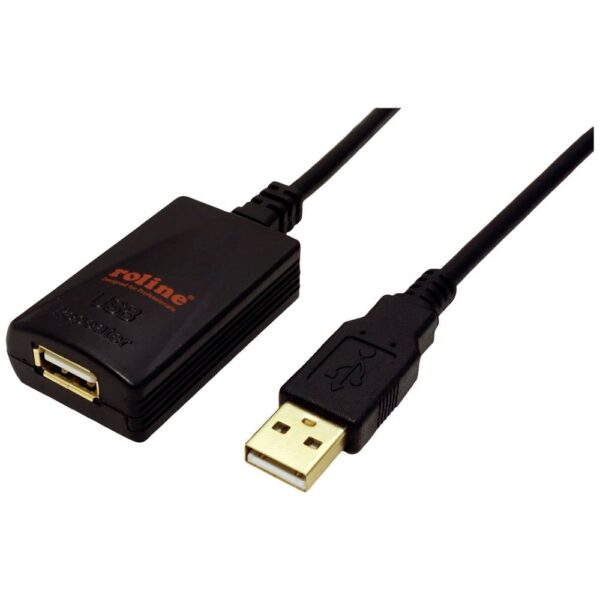 ROLINE USB 2.0 verlengkabel, zwart, 5 m