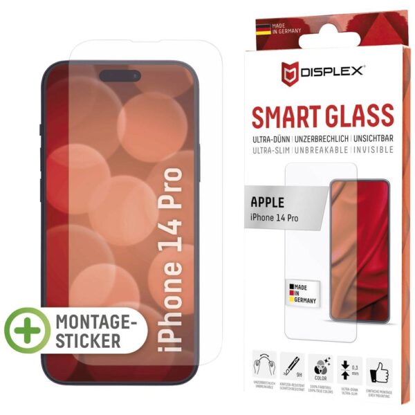 DISPLEX Smart Glass 1715 Screenprotector (glas) Apple iPhone 14 Pro 1 stuk(s) Anti-vingerafdruk, Krasvast