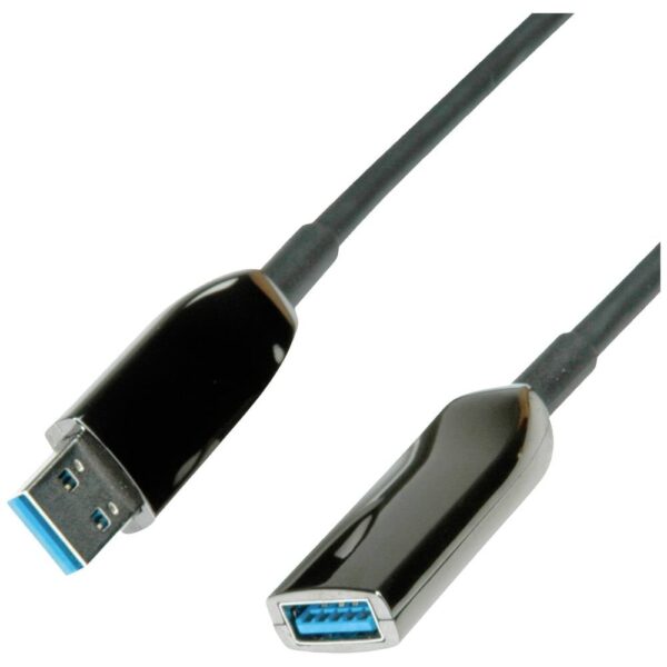ROLINE Aktieve USB 3.2 Gen 1 verlengkabel, AOC, zwart, 10 m