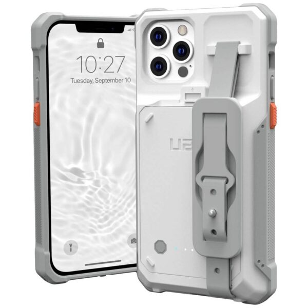 Urban Armor Gear Workflow Healthcare Battery Case Backcover Apple iPhone 14, iPhone 13 Wit Geïntegreerde accu, Stootbestendig, Geïntegreerde handgreep voor