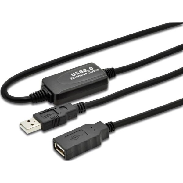 USB Verlengkabel 10.00 m Zwart Digitus