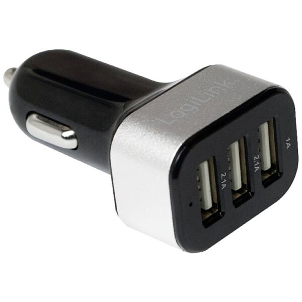 LogiLink Ladegerät USB-oplader 25.5 W 3x USB-A Zwart Auto