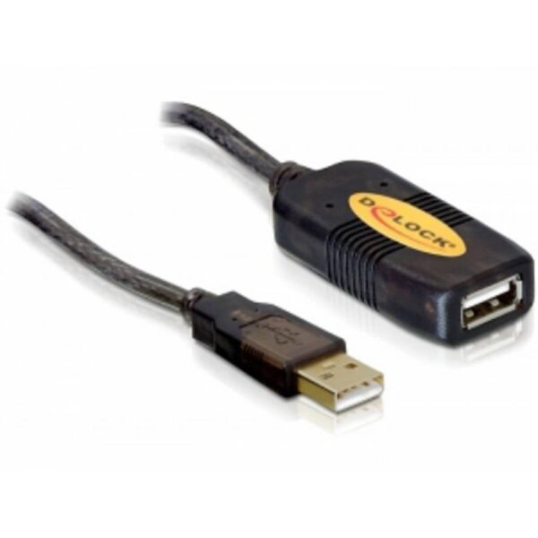 Delock USB-kabel USB 2.0 USB-A stekker, USB-A bus 5.00 m Zwart 82308