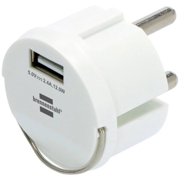 Brennenstuhl 1508110 USB-oplader 12 W 1x USB-A Wit Binnen