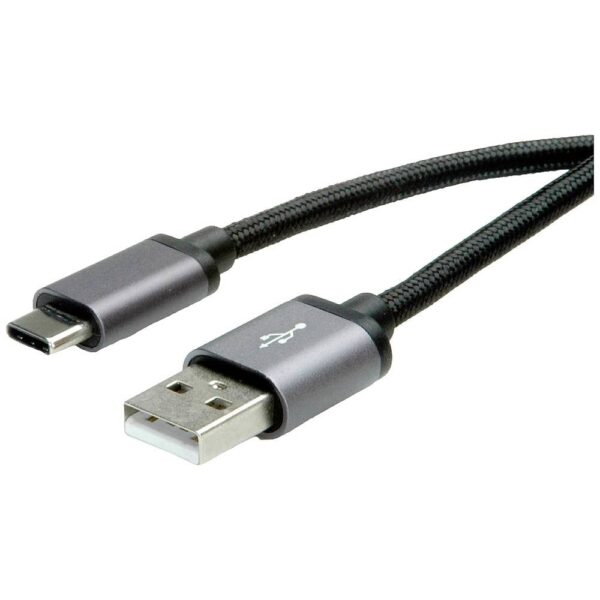ROLINE USB 2.0 Kabel, C - A, M/M, zwart, 0,8 m