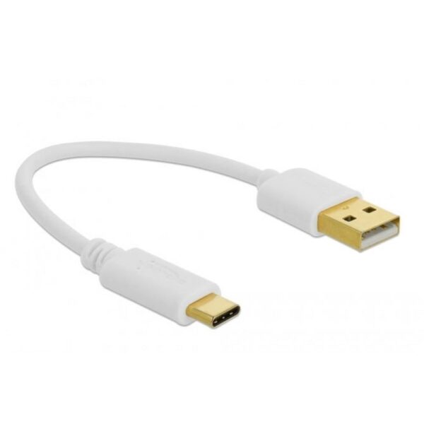 Delock USB-kabel USB-A stekker, USB-C stekker 0.15 m Wit 85355