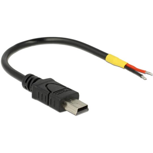 Delock USB-kabel USB 2.0 USB-mini-B stekker, Open kabeleinde 0.10 m Zwart 85251