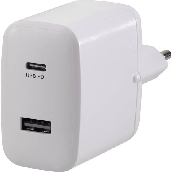VOLTCRAFT UC-2ACX001 USB-oplader 32 W 1x USB-A, 1x USB-C USB PD Wit Binnen USB Power Delivery (USB-PD)