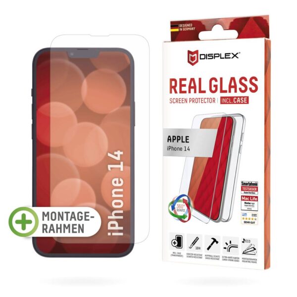 DISPLEX Real Glass + Case 1710 Screenprotector (glas) Apple iPhone 14 1 stuk(s)