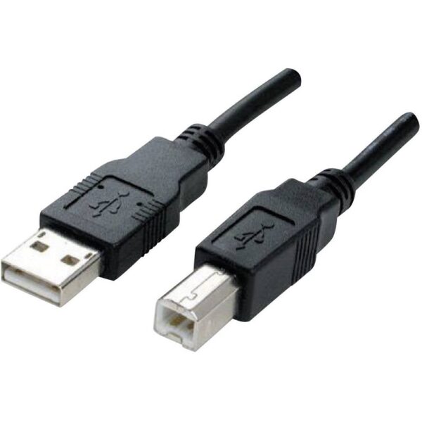 Manhattan USB-kabel USB 2.0 USB-A stekker, USB-B stekker 1.80 m Zwart Vergulde steekcontacten, UL gecertificeerd 333368-CG