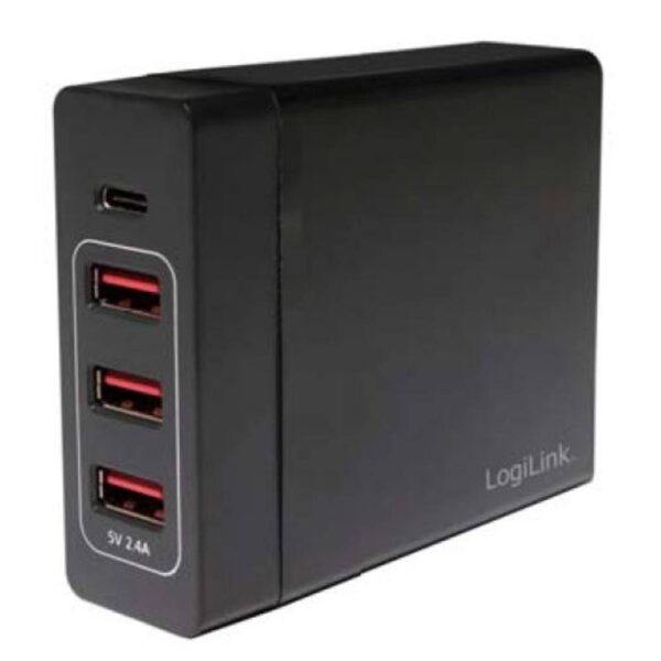 LogiLink PA0122 USB-oplader Binnen Uitgangsstroom (max.) 10200 mA 4 x 1x USB-A, 3x USB-C Automatische detectie