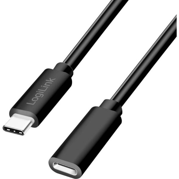 LogiLink USB-C-kabel USB 2.0 USB-C stekker, USB-C bus 1.00 m Zwart CU0210