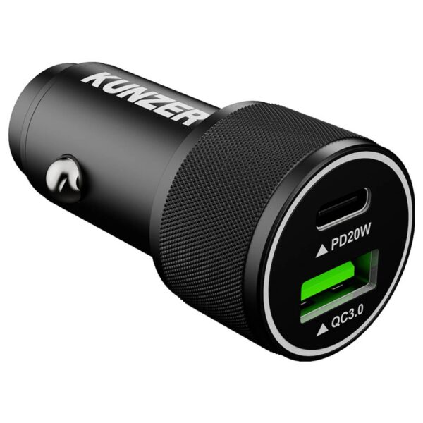 Kunzer 7USBAC12 Adapter 1x USB-A, 1x USB-C Zwart