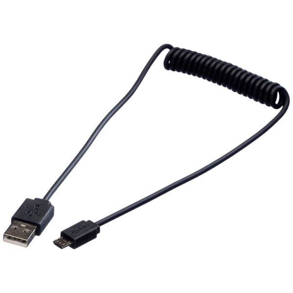 ROLINE USB 2.0 Spiraalkabel, A male - Micro B male, 1 m