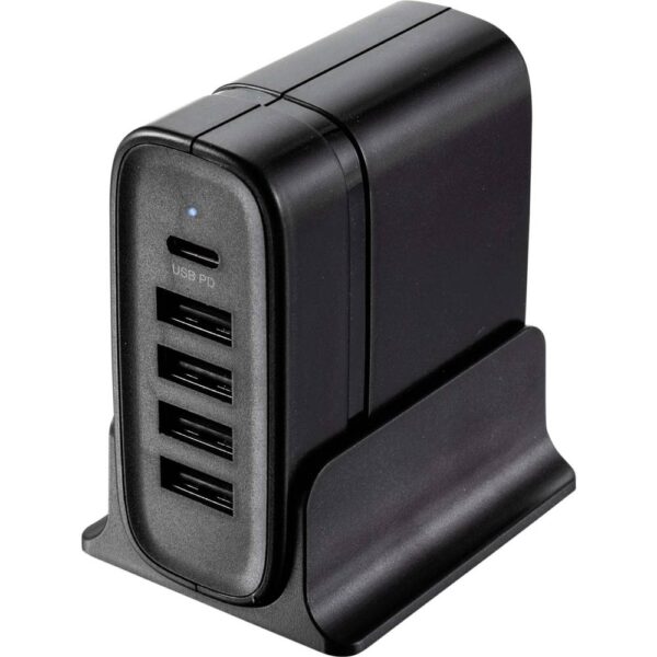 VOLTCRAFT UC-5ACX001 USB-oplader 41.5 W 4x USB-A, 1x USB-C USB PD Zwart Binnen USB Power Delivery (USB-PD)