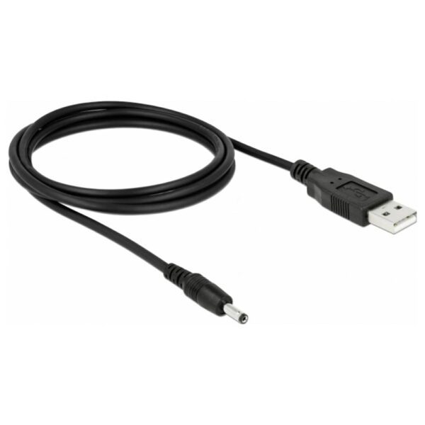 Delock USB-stroomkabel DC-stekker 3,5 mm, USB-A stekker 1.50 m Zwart 82377