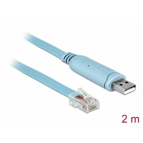 Delock USB-adapter USB 1.1, USB 2.0 USB-A stekker, RJ45 2.00 m Blauw 64185
