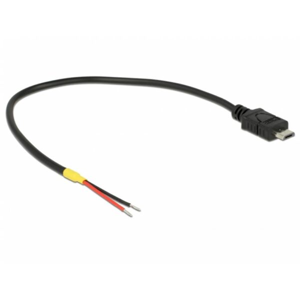 Delock USB-kabel USB 2.0 USB-micro-B stekker, Open kabeleinde 0.20 m Zwart 85541