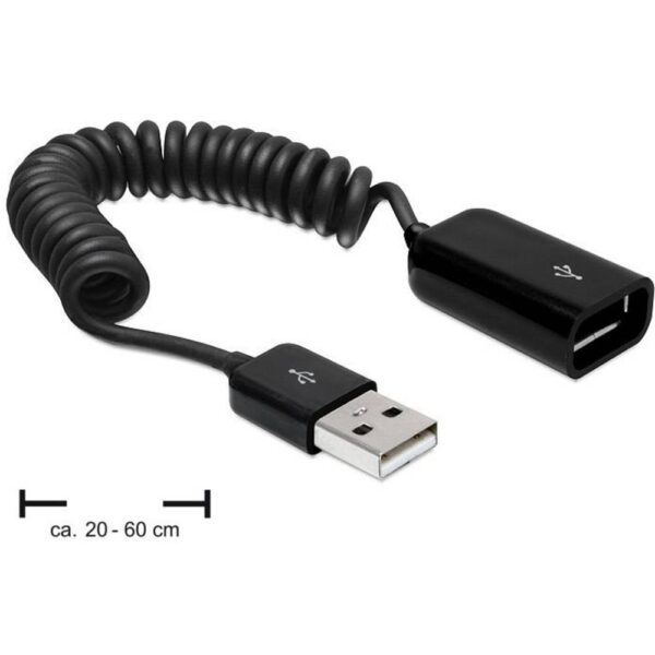 Delock USB-kabel USB 2.0 USB-A stekker, USB-A bus 0.60 m Zwart 83163