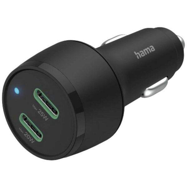 Hama USB-oplader 45.00 W 2x USB-C USB PD Zwart Auto, Vrachtwagen