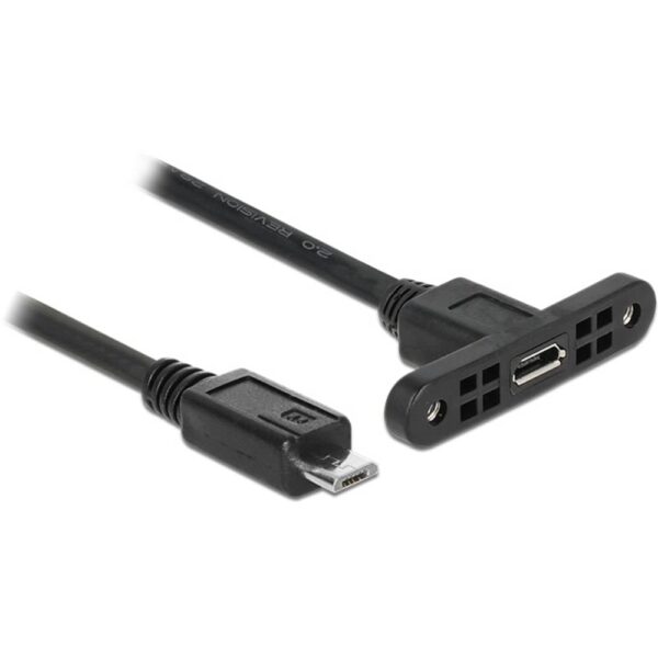Delock USB-kabel USB 2.0 USB-micro-B stekker, USB-micro-B bus 0.25 m Zwart 85245