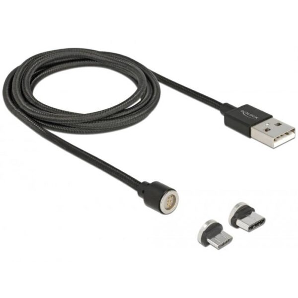 Delock USB-kabel USB 2.0 USB-A stekker, USB-C stekker, USB-micro-B stekker 1.10 m Zwart 85723