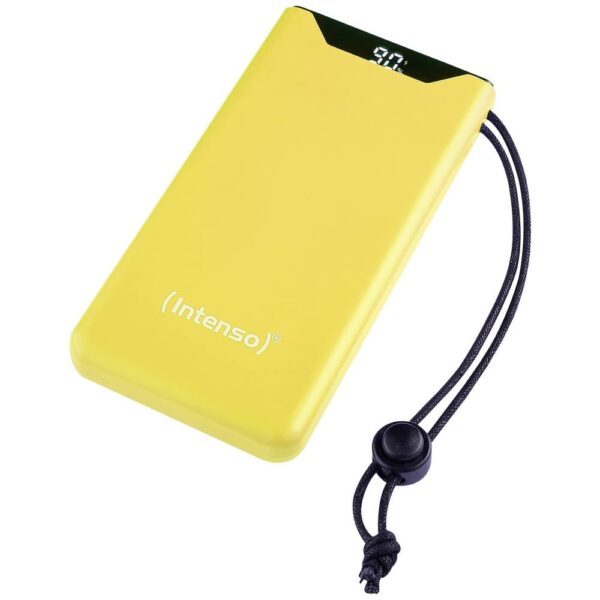 Intenso F10000 Powerbank 10000 mAh Quick Charge, USB PD LiPo USB-A, USB-C Geel Statusweergave