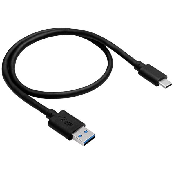Akyga USB-kabel USB-A stekker, USB-C stekker 1.00 m Zwart AK-USB-15