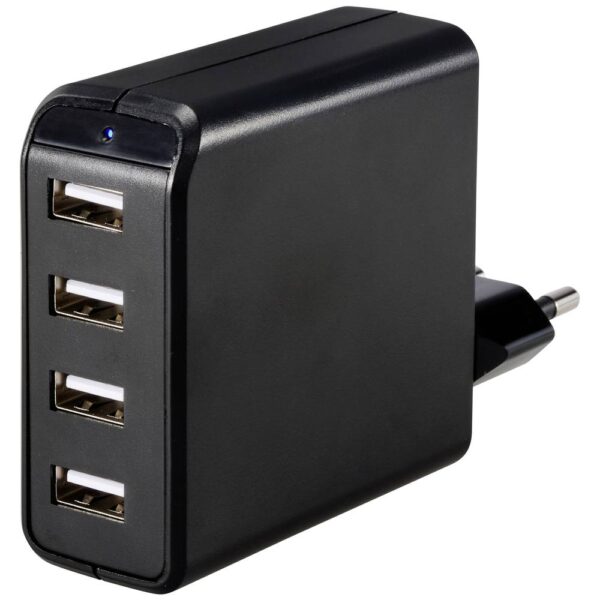 VOLTCRAFT UC-4AXX001 USB-oplader 24 W 4x USB-A Zwart Binnen