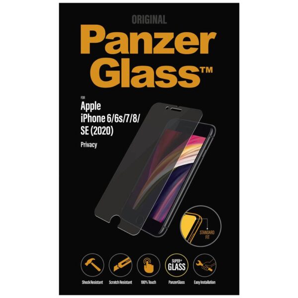 PanzerGlass Privacy P2684 Screenprotector (glas) Apple iPhone 6, iPhone 6s, iPhone 7, iPhone 8, iPhone SE (2. Gen, 2020), iPhone SE (3. Gen, 2022) 1 stuk(s)