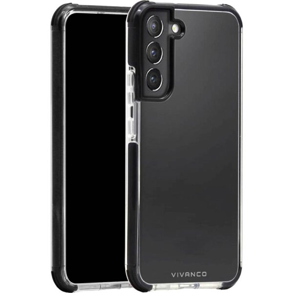 Vivanco Rock Solid Backcover Samsung Galaxy S22+ Zwart, Transparant Inductieve lading, Stootbestendig