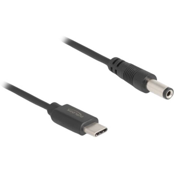 Delock USB-laadkabel USB-C stekker, DC-stekker 5,5 mm 1.00 m Zwart 85397